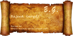 Bajnok Gergő névjegykártya
